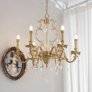 ZOWALA - Curve Gold Crystal Candle Living Room Classic Chandelier Image - 1