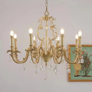 ZOWALA - Curve Gold Crystal Candle Living Room Classic Chandelier Image - 2