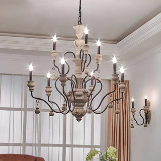 ZOWALA - Candelabra Rust Living Room Black Classic Chandelier Image - 1