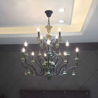ZOWALA - Candelabra Rust Living Room Black Classic Chandelier Image - 2