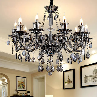 ZOWALA - Gray Candelabra Crystal Living Room Classic Chandelier Image - 1