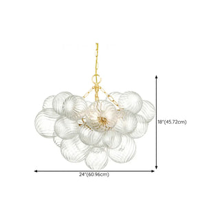 ZOWALA - Clear Bubble Cluster Chain Chandelier #size