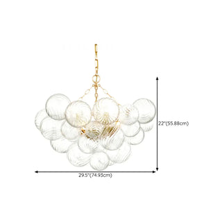ZOWALA - Clear Bubble Cluster Chain Chandelier Image - 17