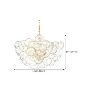 ZOWALA - Clear Bubble Cluster Chain Chandelier Image - 18