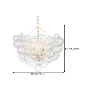 ZOWALA - Clear Bubble Cluster Chain Chandelier Image - 19