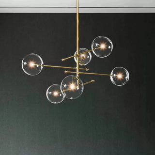 ZOWALA - Clear Glass Gold Linear Living Room Bubble Chandelier Image - 3