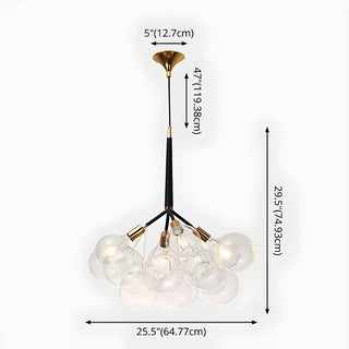 ZOWALA - Clear Glass Bubble Metal Chandelier Image - 10
