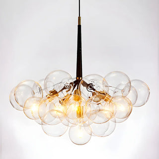 ZOWALA - Clear Glass Bubble Metal Chandelier Image - 2