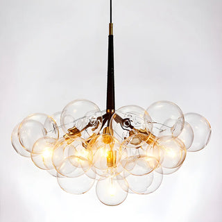 ZOWALA - Clear Glass Bubble Metal Chandelier Image - 3