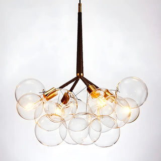 ZOWALA - Clear Glass Bubble Metal Chandelier Image - 4