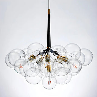 ZOWALA - Clear Glass Bubble Metal Chandelier Image - 5