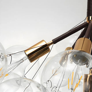 ZOWALA - Clear Glass Bubble Metal Chandelier Image - 6