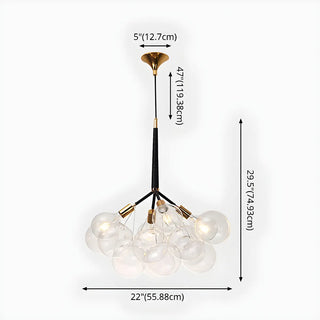 ZOWALA - Clear Glass Bubble Metal Chandelier Image - 9