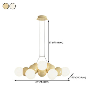 ZOWALA - Cluster Multi-Light White Living Room Bubble Chandelier #size