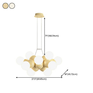 ZOWALA - Cluster Multi-Light White Living Room Bubble Chandelier Image - 18