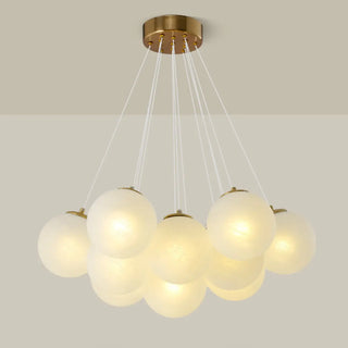 ZOWALA - Cluster White Glass Orb Chandelier Image - 10