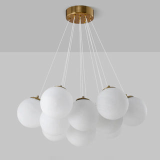 ZOWALA - Cluster White Glass Orb Chandelier Image - 13