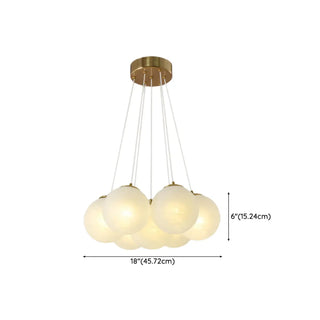 ZOWALA - Cluster White Glass Orb Chandelier #size