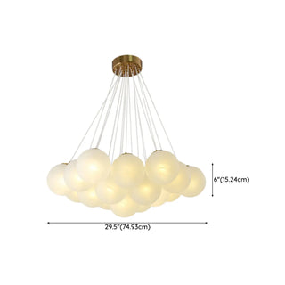 ZOWALA - Cluster White Glass Orb Chandelier Image - 17