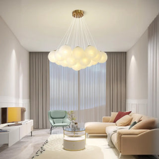 ZOWALA - Cluster White Glass Orb Chandelier Image - 2