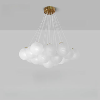 ZOWALA - Cluster White Glass Orb Chandelier Image - 7