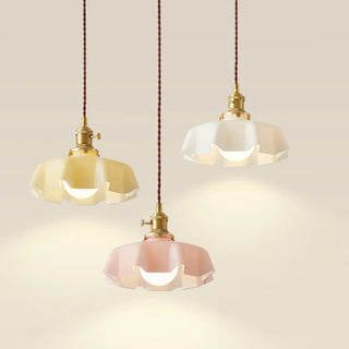 ZOWALA - Colorful 3-Light Floral Glass Island Ceiling Lights Image - 2