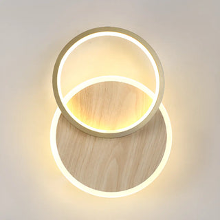 Contemporary Wood Geometric Metal LED Wall Sconce Zawala Image - 11