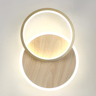 Contemporary Wood Geometric Metal LED Wall Sconce Zawala Image - 14