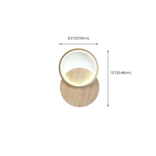 Contemporary Wood Geometric Metal LED Wall Sconce Zawala Image - 23