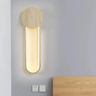 Contemporary Wood Geometric Metal LED Wall Sconce Zawala Image - 4