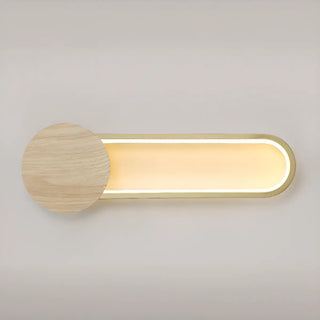 Contemporary Wood Geometric Metal LED Wall Sconce Zawala Image - 6