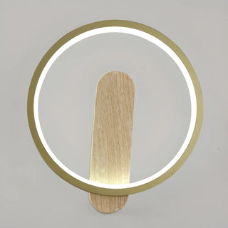Contemporary Wood Geometric Metal LED Wall Sconce Zawala Image - 7