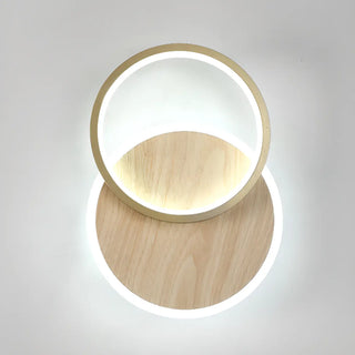 Contemporary Wood Geometric Metal LED Wall Sconce Zawala Image - 9