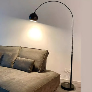 Adjustable Contemporary Black Dome and Arc Floor Lamp Zawala Image - 1