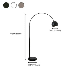Adjustable Contemporary Black Dome and Arc Floor Lamp Zawala #size