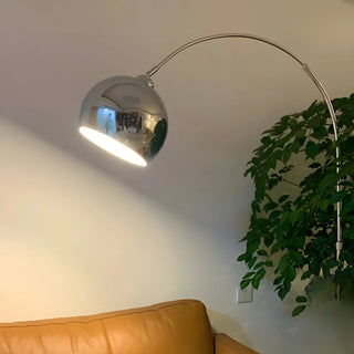 Adjustable Contemporary Black Dome and Arc Floor Lamp Zawala Image - 4