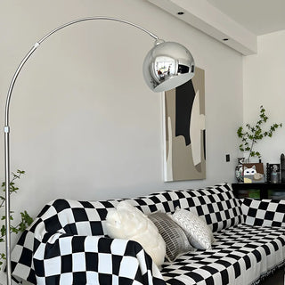 Adjustable Contemporary Black Dome and Arc Floor Lamp Zawala Image - 6