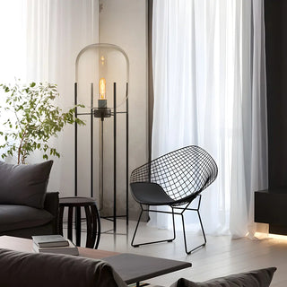 ZOWALA - Contemporary Amber Glass Oda Floor Lamp Image - 1