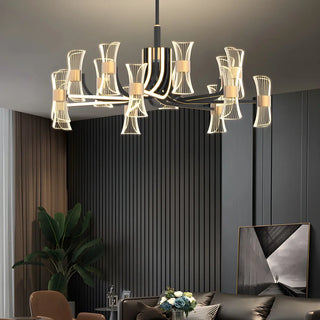 ZOWALA - Contemporary Waist Acrylic Living Room Black Chandelier Image - 1