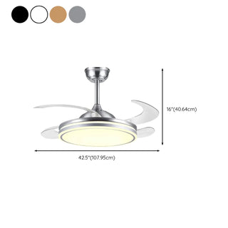 Remote Contemporary Gold Round Ceiling Fan with Light Zawala #size