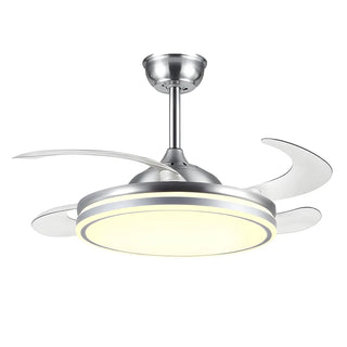 Remote Contemporary Gold Round Ceiling Fan with Light Zawala Image - 7
