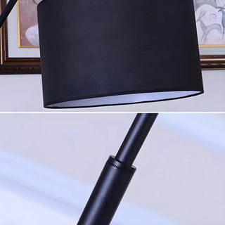Contemporary Linen Cylinder Shade Arc Floor Lamp Zawala Image - 15