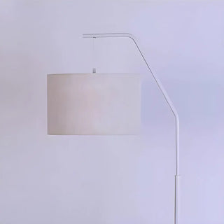 Contemporary Linen Cylinder Shade Arc Floor Lamp Zawala Image - 16