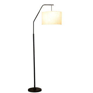 Contemporary Linen Cylinder Shade Arc Floor Lamp Zawala Image - 18