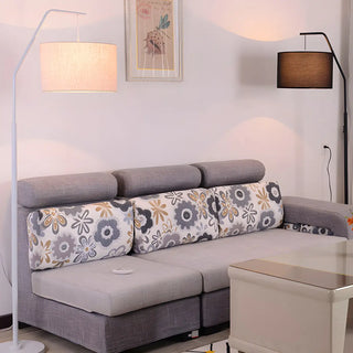 Contemporary Linen Cylinder Shade Arc Floor Lamp Zawala Image - 6