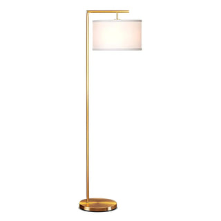 Contemporary Metal and Fabric Cylinder LED Floor Lamp Zawala Image - 10
