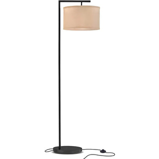 Contemporary Metal and Fabric Cylinder LED Floor Lamp Zawala Image - 11