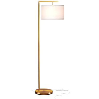 Contemporary Metal and Fabric Cylinder LED Floor Lamp Zawala Image - 12