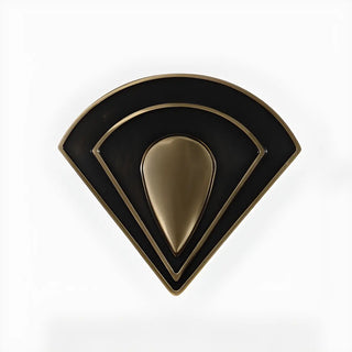 Contemporary Fan Shaped Black and Gold Wall Sconce Zawala Image - 5