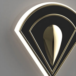 Contemporary Fan Shaped Black and Gold Wall Sconce Zawala Image - 7